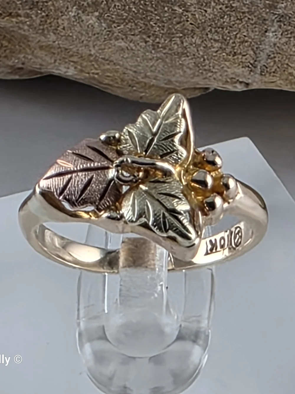10K Yellow and Rose Gold Black Hills Leaves Ring Size 3, Solid Gold! 👌🎁